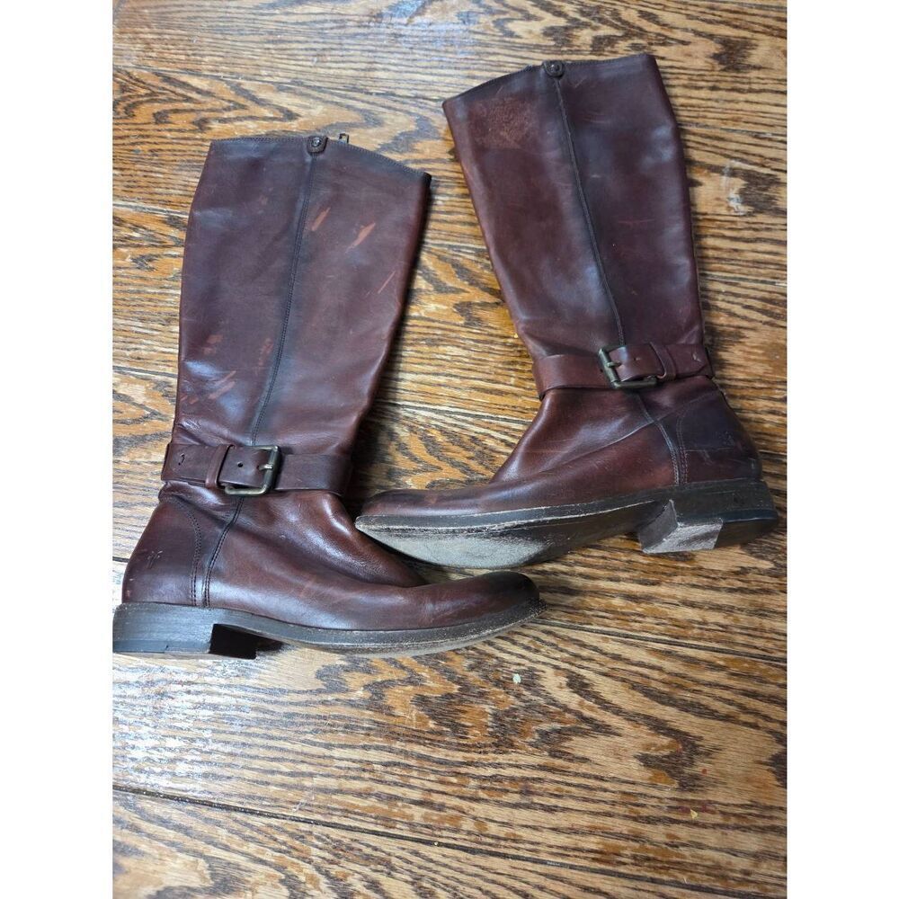 FRYE brown leather riding boots 7B